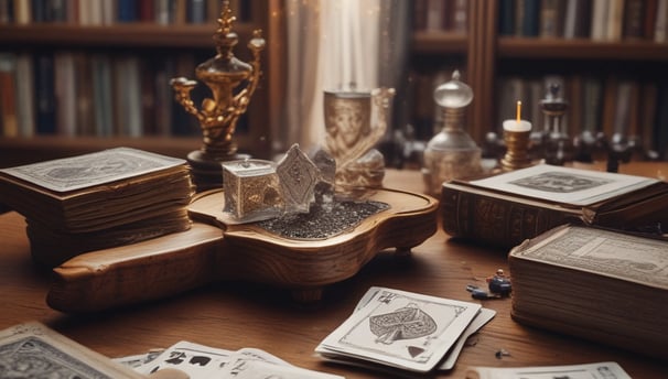 Three tarot cards are laid out on a wooden surface. The left card features a nude figure pouring water, surrounded by stars, and is labeled 'LA STELLA.' The center card depicts a heart pierced by three swords, symbolizing heartbreak or sorrow, and is labeled with the Roman numeral III. The right card shows a landscape with a large sun or moon, two animals, and two towers in the background. It is labeled 'LA LUNA' with the Roman numeral XVIII. A partially burned scroll is placed on top of the leftmost card, and there are scattered dried flowers on the table.