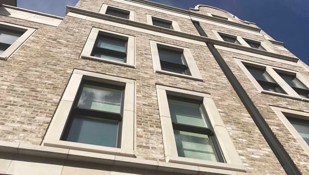 Photo of stonework on a beautiful block of flats
