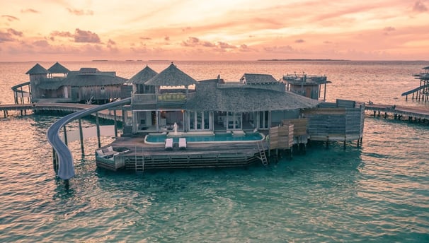 Soneva Jani exterior sunset