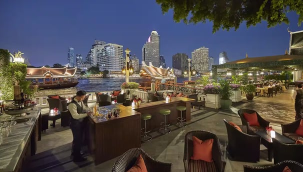 Mandarin Oriental Bangkok terrace river view