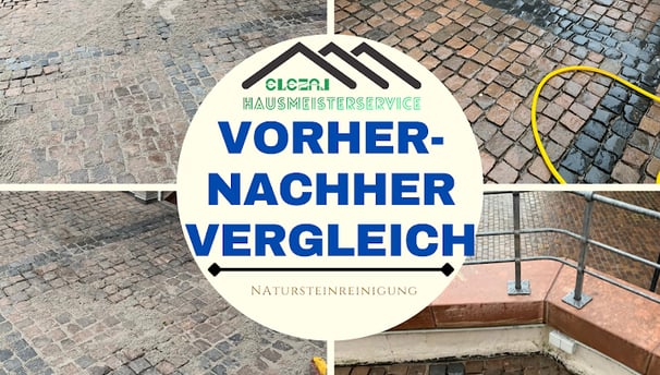 Pflastersteine Reinigung vorher nachher vergleich