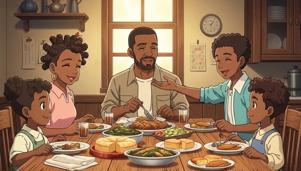 family eating