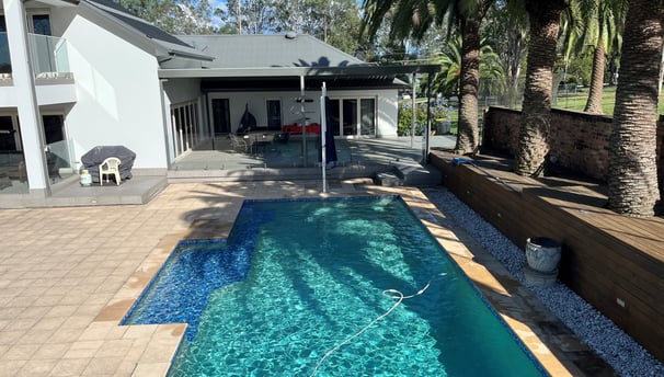 Saltwater pool with pump and filter service , sales and maintenance