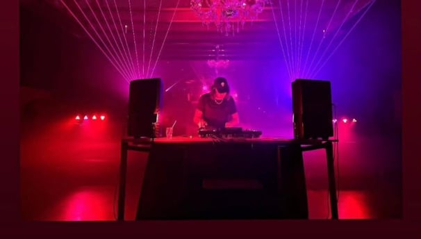 a dj booth at a nightclub