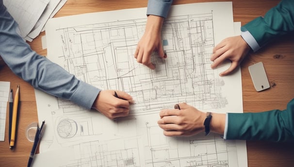 A solar panel is positioned among lush greenery, with large leaves and a tree trunk providing a natural backdrop. The sunlight casts soft shadows across the panel, highlighting its photovoltaic cells.