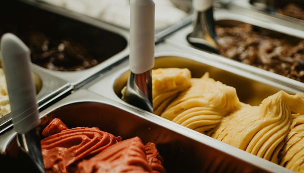 a variety of different types of ice creams