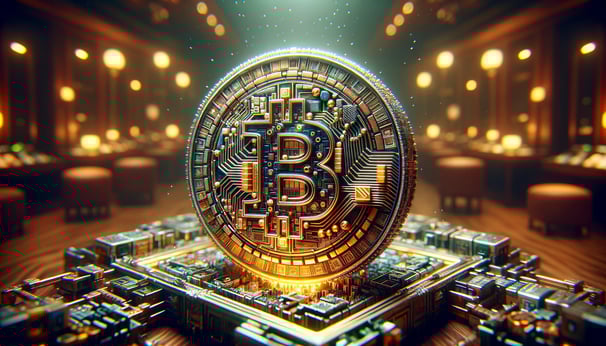 Pièce Bitcoin haute définition.