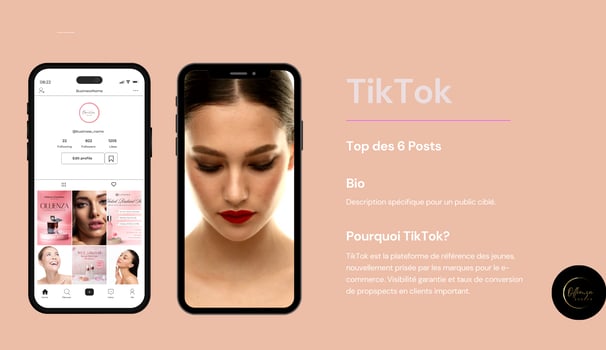 Utilisation de TikTok, référencement, design, optimisation, création de contenu, e-commerce