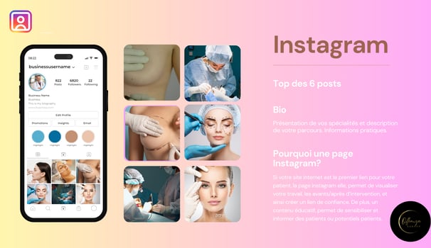 Création marketing digital Guide Instagram paris ollienza Chirurgie esthétique