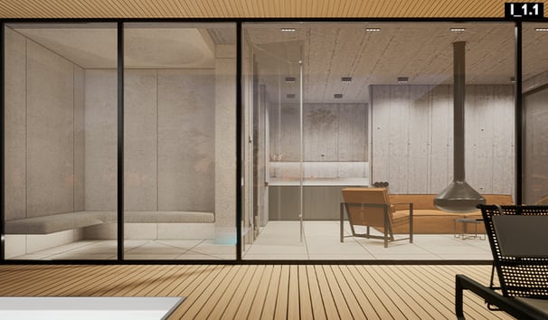 minimalistinis interjeras SPA erdvė