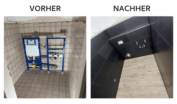 WC-Sanierung Dortmund, Fliesenleger