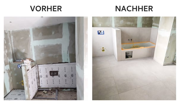 Badsanierung vorher/nachher, Fliesenleger Dortmund