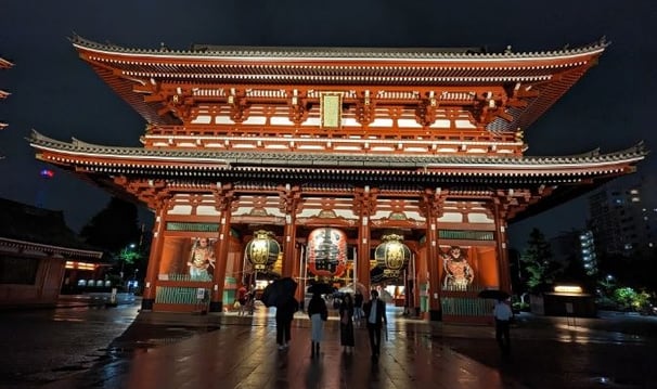 Senso Ji Temple in Asakusa Tokyo at night