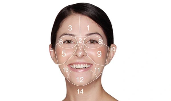 Dermalogica Face-Mapping anhand einer Frau