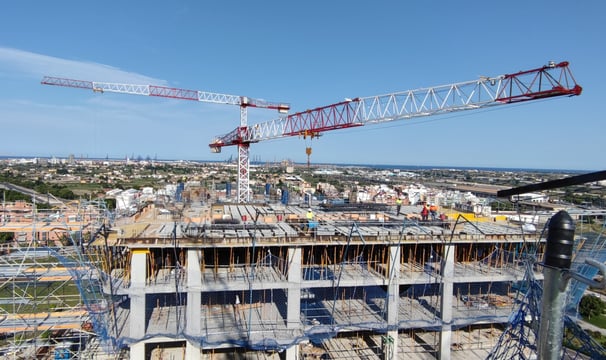 edificio estructura de hormigon con forjado reticular