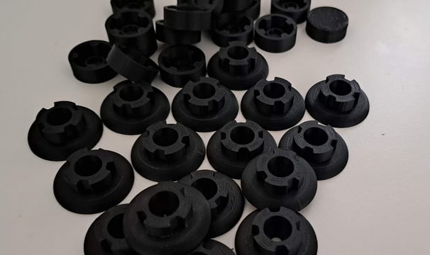 Batch production of roof fixings in UV resistant material