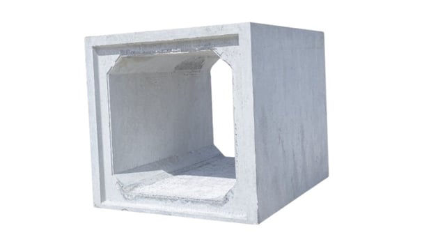 a concrete block with a small square shaped box
