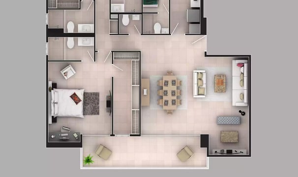 render planta ambientada