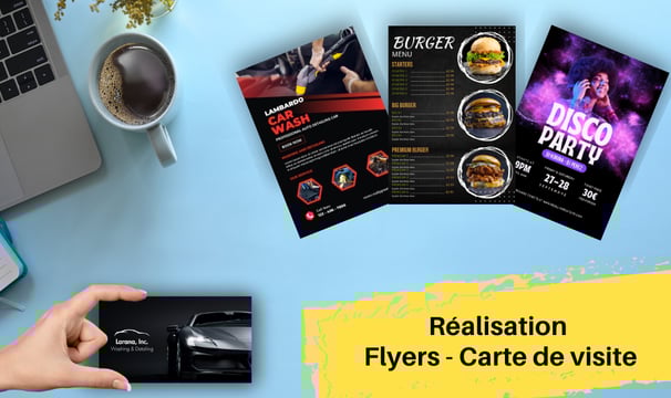 Conception de flyers personnalisés pour soirées, business, menus, et cartes de visite recto-verso su