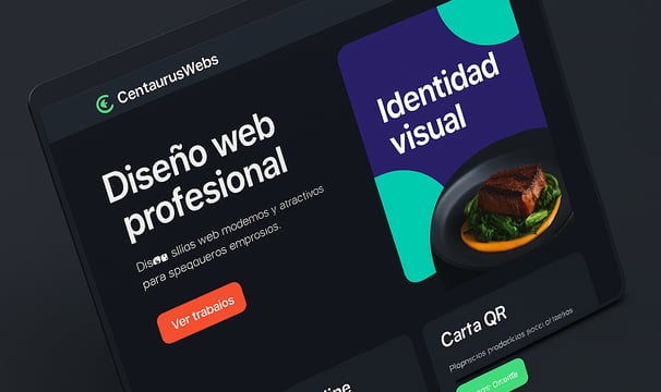 Mockup CentaurusWebs diseño web profesional