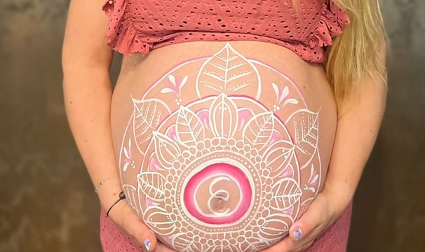 Babybauchbemalungen Mädchen Babyparty Kinderschminken Pinselbunt Pinneberg