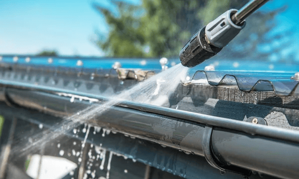 flushing out a gutter