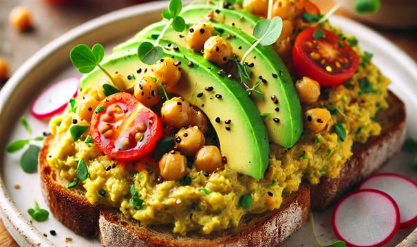 Savory Avocado Toast with Chickpea Mash