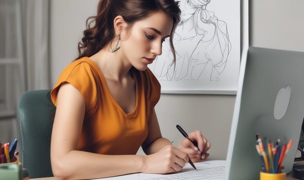 man wearing red earphone sitting on chair while using laptop
