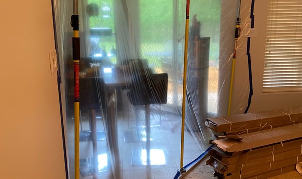 protection des lieux contre la poussière lors du démolition 