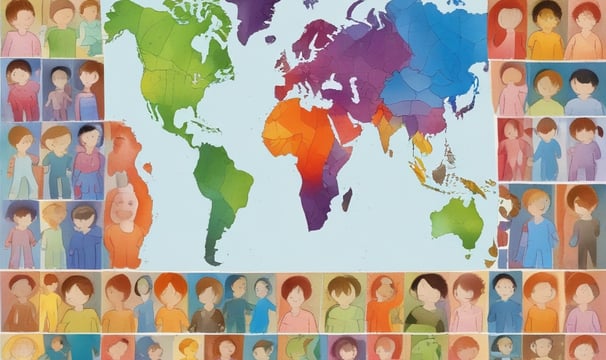 A diverse group of people are gathered for a demonstration, holding signs supporting transgender youth. Some individuals are wearing masks, and several have flowers in their hair. The scene is lively and filled with colorful attire.