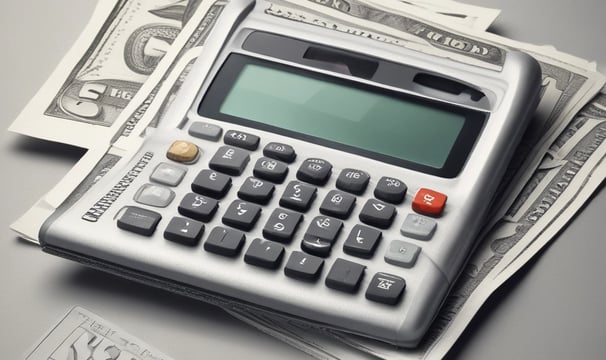 A board displays various financial numbers, including positive and negative values with decimal points. The numbers are aligned in columns, suggesting a stock market or financial data context. The overall scene conveys a sense of an analytic or financial environment.