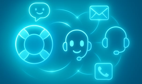 a group of people with different types of social media