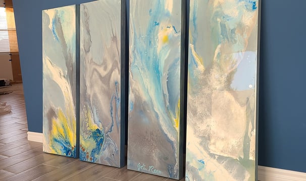 "All is Mind" - 6 x 4 Quadriptych Available for Purchase ($1200.00). This captivating four-panel art