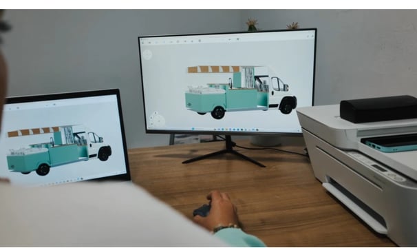 Diseño interior 3d de furgoneta camper