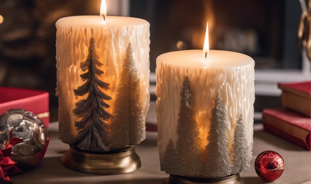 lighted candles on black surface