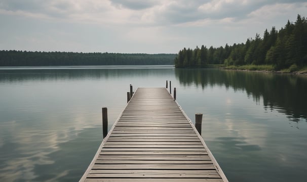 a empty long dock over water