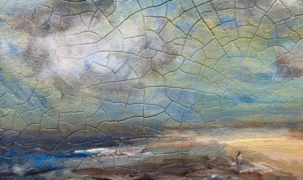 Title: After the storm - An impressionistic painting of the shore after a storm.