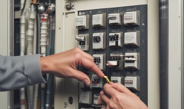 a large electrical paneled in a large electrical paneled in a building