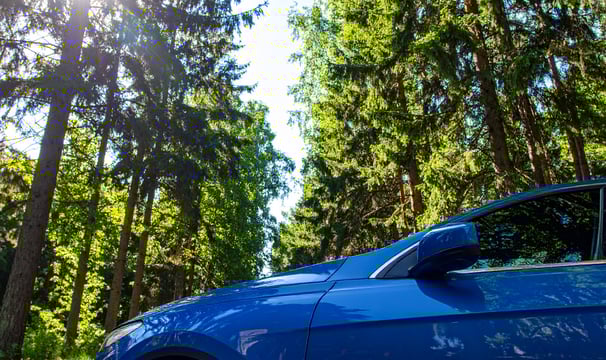 electric vehicle in the nature