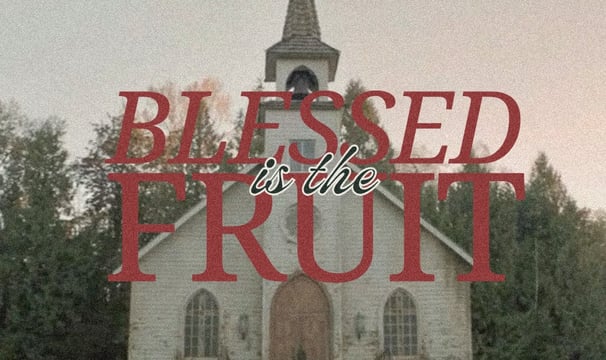 picture of Blessed is the Fruit, a creepy looking old wooden church at dusk