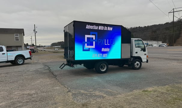 side view lit led truck