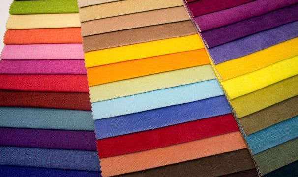 Muestrario de telas de diferentes colores