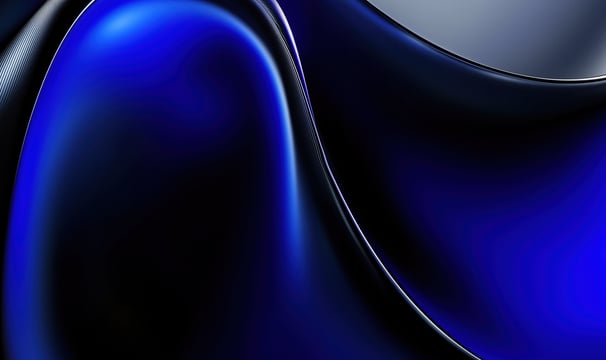 a blue and black abstract background with a curved curve