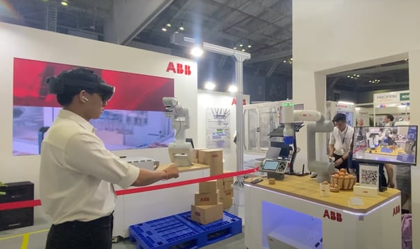 control robot with VR glasses