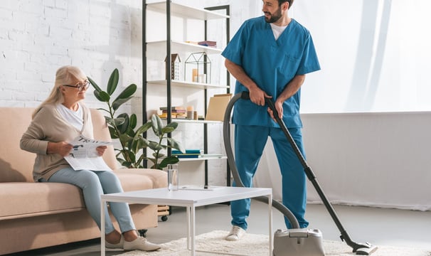 a man and woman in scrubs and scrubs
