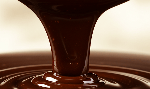 Illustration of melted alternative chocolate made from spent grain