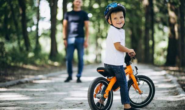 children riding bikes