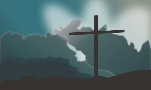 Ilustração da Cruz em dia escuro