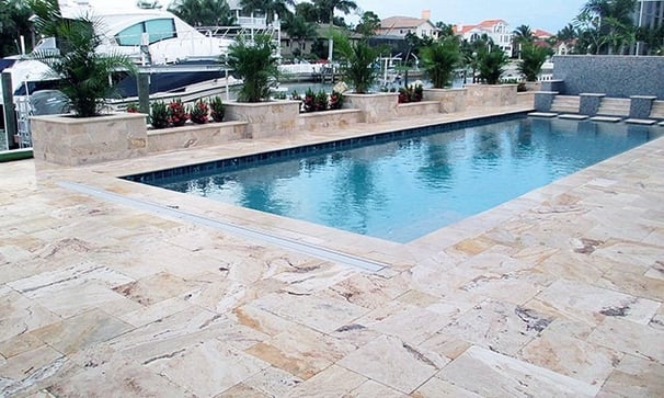 travertine pool patio pressure washing