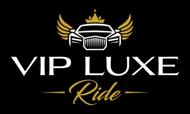 vip luxe ride logo with car image